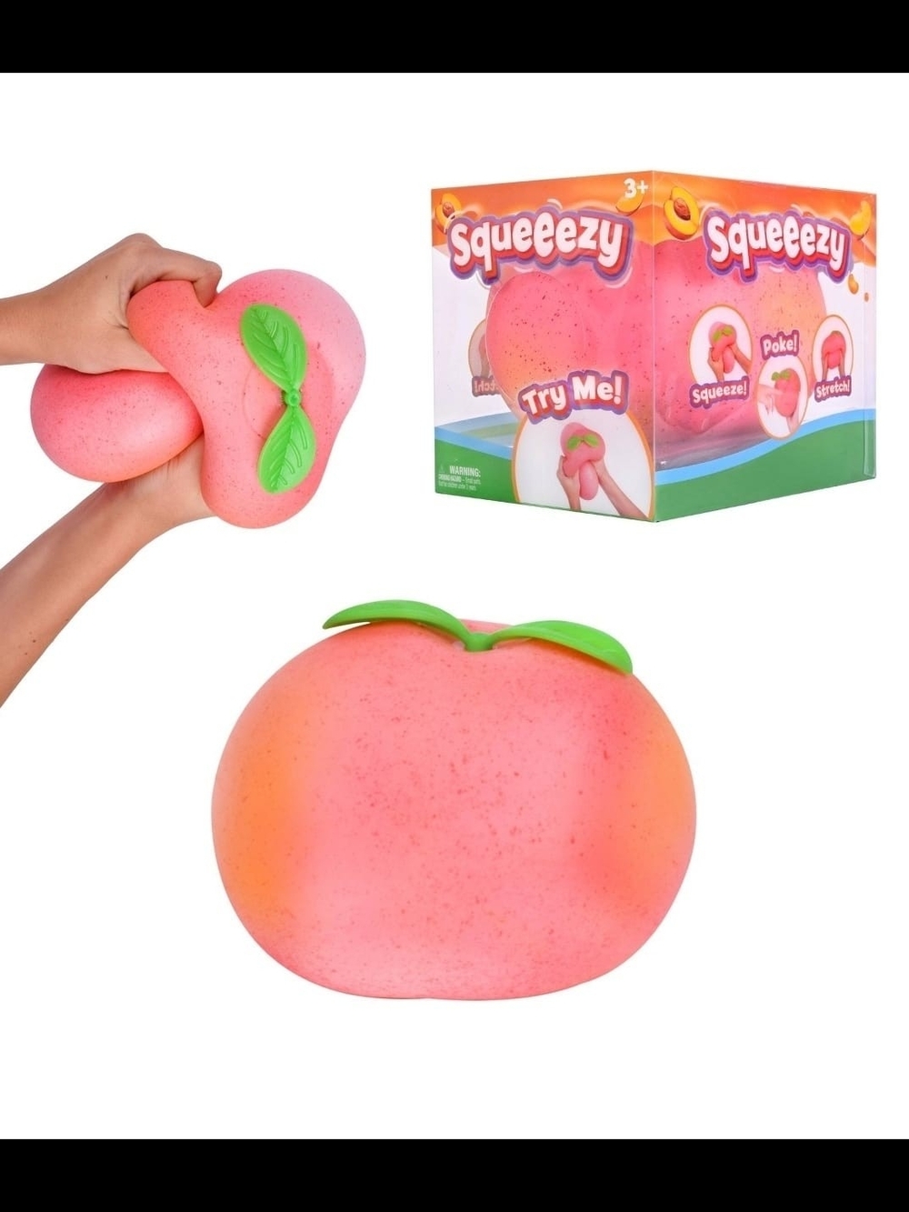 Squeeze Peach Squeeze Toy - Pink with Green Leaves TikTok viral Children & Adult